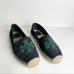 Tory Burch Elisa logo slip on espadrilles